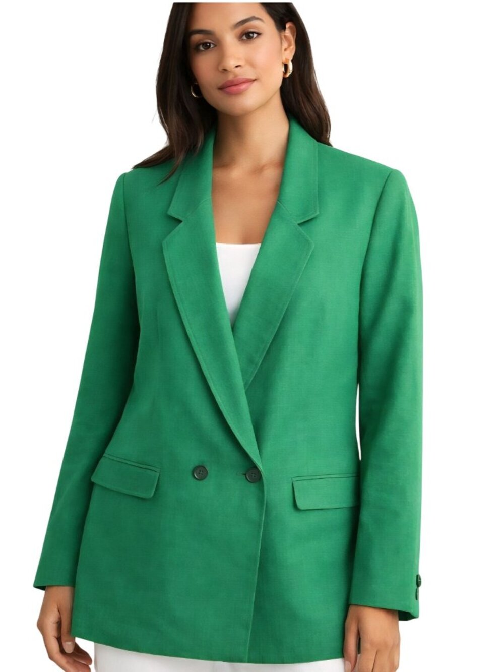 Boston Clipper Vintage Kelly Green Double-breasted Blazer Fully Lined Size 12